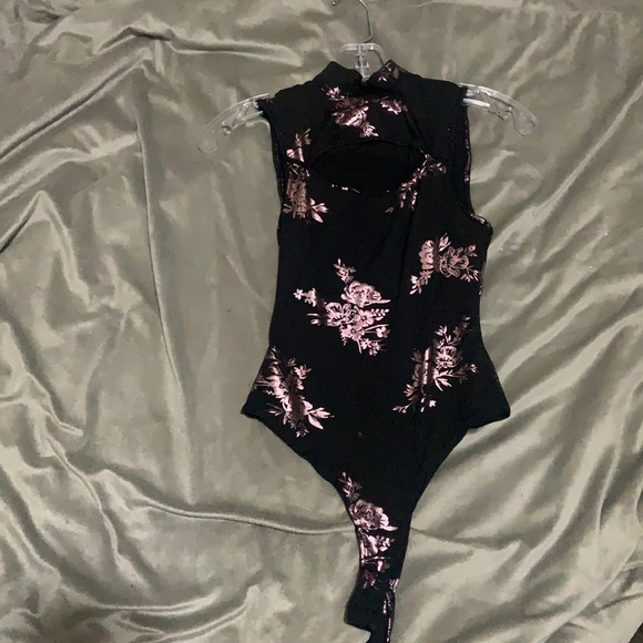 Chinese style black and pink body suit - Picture 1 of 2